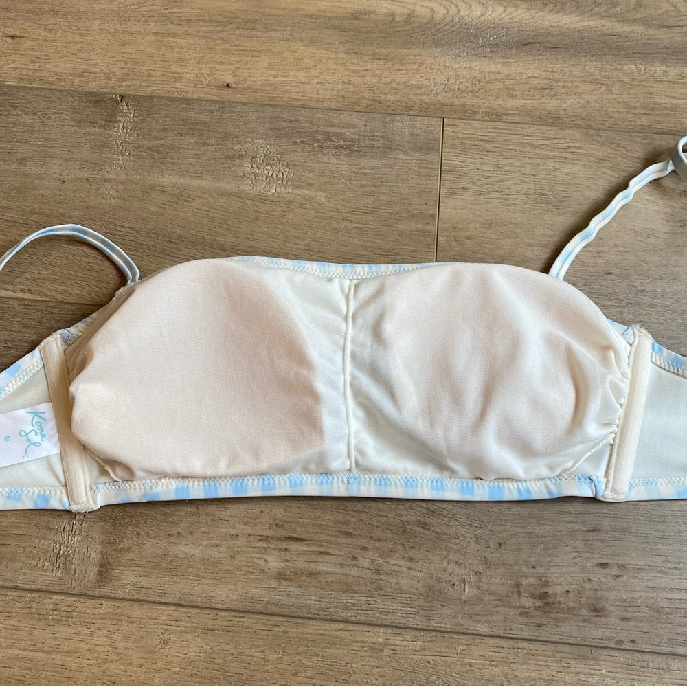 Kina Sol Blue Gingham Bikini Top - Picture 5 of 7